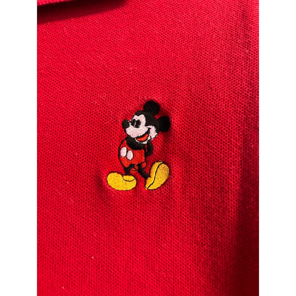 Walt Disney World Mickey Mouse‎ Red Polo Shirt Mens XL Embroidered Cotton Pique - Picture 2 of 5